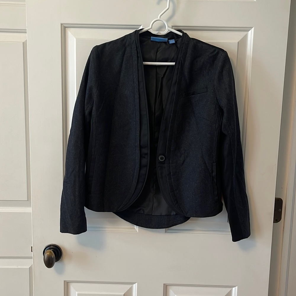 Simply Vera by Vera Wang Gray & Black Blazer, Small Petite